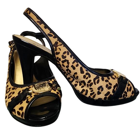 AK Anne Klein Women Shoes, iFlex Cheetah Print Fur Slingback Peep Toe Pumps 7.5 - Picture 8 of 10
